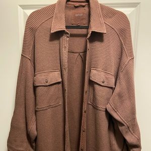 Arie lumber Jane waffle button down.